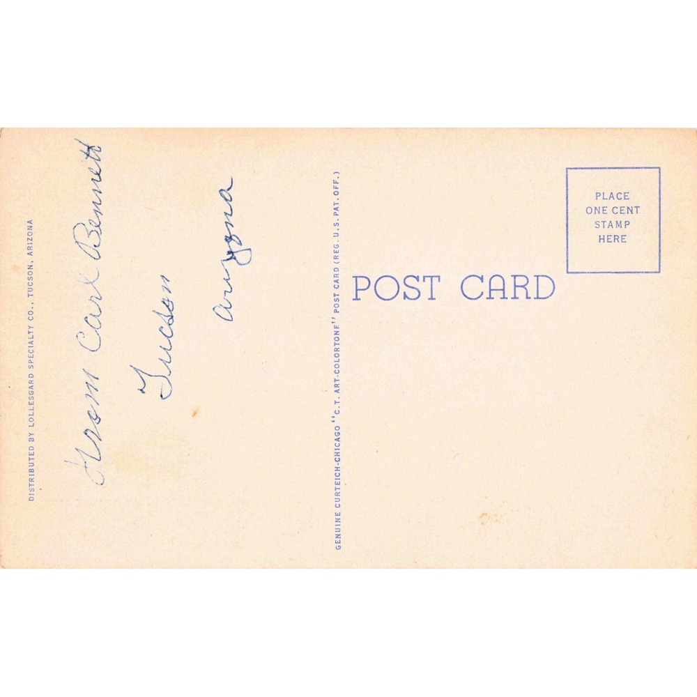 Vtg Apache Family San Carlos Reservation Arizona Linen Postcard I-14 CurtTeich - Picture 2 of 2